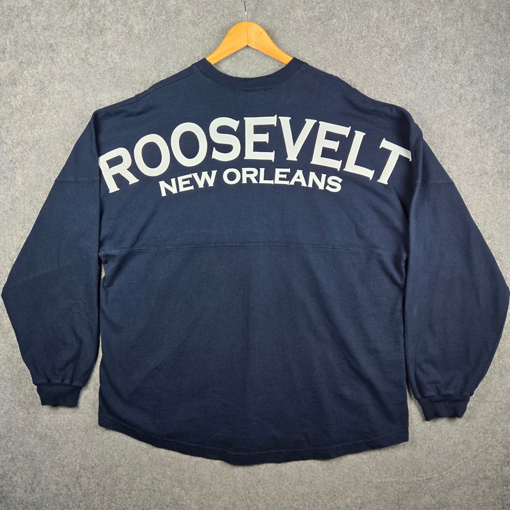 Spirit Jersey Roosevelt New Orleans Mens XL Navy Blue Long Sleeve Fleur De Lis